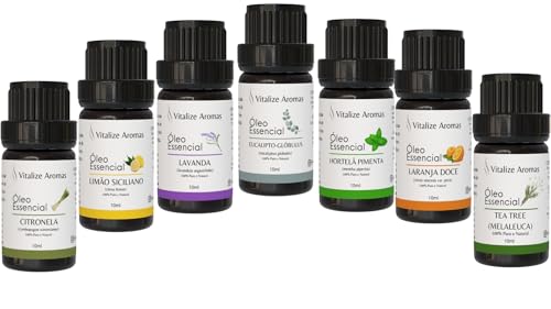 Kit 7 Óleos Essenciais 100% Puros e Naturais, Ideal Para Difusor ...
