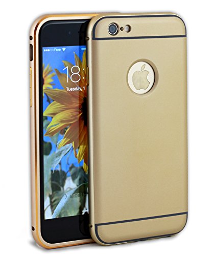 Case&More LuxeCaseGold-1 [Luxe Series] - Extra Slim Aluminum Bumper - Lightweight Stylish Design – Shock Resistant Apple iPhone 6S/6 – Gold