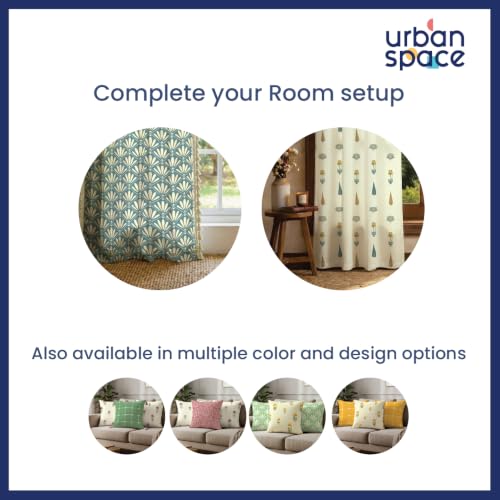 Image of Urban Space Decorative Cotton Cushion Cover Set of 3, 16 Inch X 16 Inch Cushion Covers for Sofa, Bedroom, Living Room (Amaya Dusty Blue and Orchard Dark Teal, Cushion Cover 40Cm X 40Cm, Set of 3)