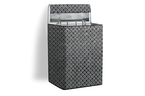 Image of Stylista Top Load Fully Automatic Washing Machine Cover Compatible for IFB 8 kg, 8.5 kg, 9 kg & 9.5 kg, Symmetric Pattern Grey White