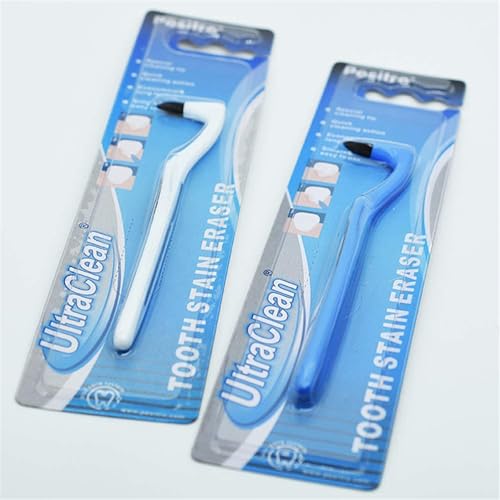 STFMHEZ 2PCS Tartar Remover Tooth Stain Eraser, Teeth Polishing/Cleaning Kit Removes Plaque & Impurities (White & Blue)