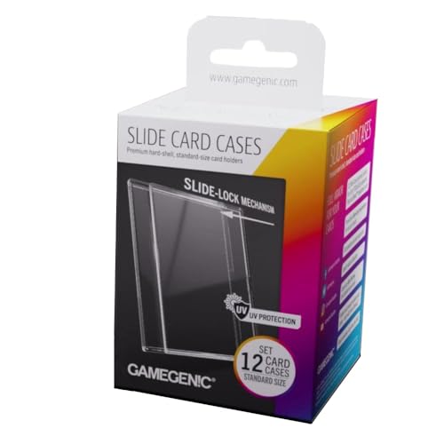 Gamegenic Lot de 12 porte-cartes rigides de qualité supérieure avec mécanisme de verrouillage coulissant innovant, conçus pour les cartes à collectionner de taille standard, parfaits pour les cartes