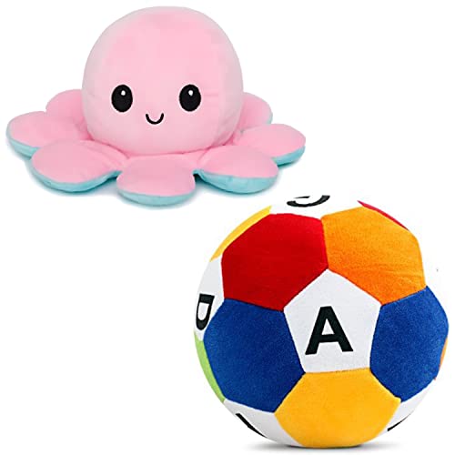 Image of Babique Octopus Sitting Plush Soft Toy Cute Kids Animal Home Decor Boys /Girls (17 cm) (CH-OCTPS-PINK-BLU-22) Ball Soft Toy Stuffed Plush Ball Kids Birthday Gift 26 cm (ABCD)