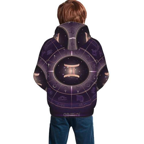 Gemini Boy, Girls Sports Shirt Youth Pullover Fashion Hooded Sweatshirt2