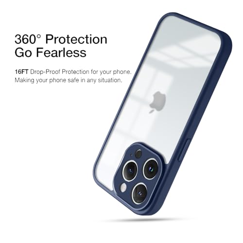 Image of KARWANBack Cover |Shockproof Bumper Case | Full Camera Protection | Raised Edges | Super Soft Side TPU | Bumper Case for iPhone 15 Pro - Blue