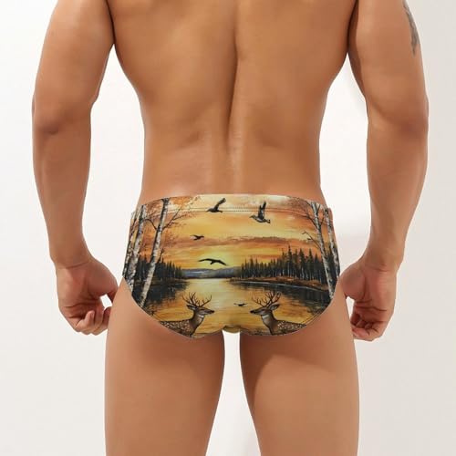 Fall Hunting Camouflage Deer Men's Swimsuit Bikini Briefs Swim Underwear Stretchy Swimwear3