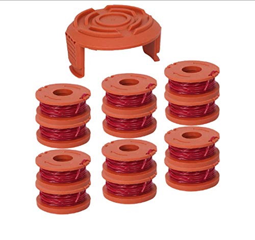 12+2 Rasentrimmer Faden für alle WORX Rasentrimmer, Langlebige Ersatzfaden Spulen für verbesserte Schneidgeschwindigkeit – Ø 1,65mm, 3m Länge