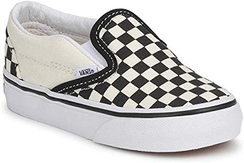 Vans Unisex-Child Classic Slip-ON-K, Black/White Checkerboard/White, 10 M US Toddler | Image 6