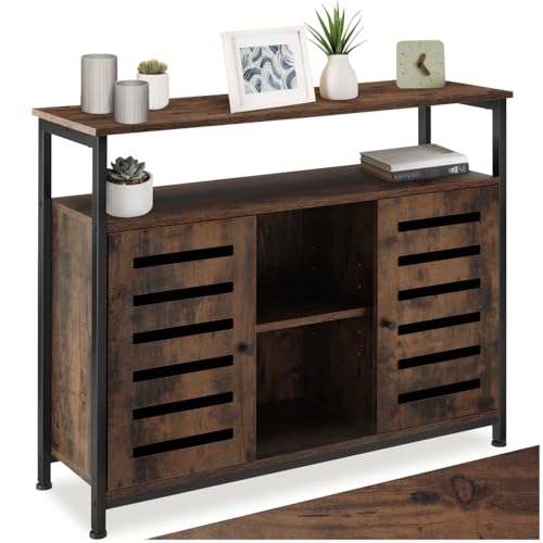 tectake® Buffet 100 x 37 x 82 cm, Meuble de rangement au Style industriel, Portes et Étagères, Buffet salle a manger, Rangement cuisine, Meuble de rangement...