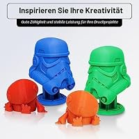 YOUSU pla plus filament 1.75, 3d drucker filament, 3d filament pla+ 1kg bündel, 250gx4 rollen (Grün/Blau/Orange/Rot) – Ansicht 5