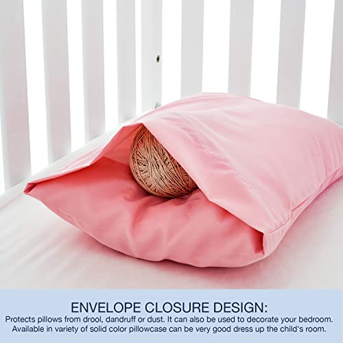 Image of EXQ Home Toddler Pillowcases 13x18 Travel Pillow Case Set of 2, Small Pillow Case Fits Baby Pillow Sized 12x16, 13x18, Kids Pillowcases 2 Pack Machine Washable with Envelope Closure(Pink)