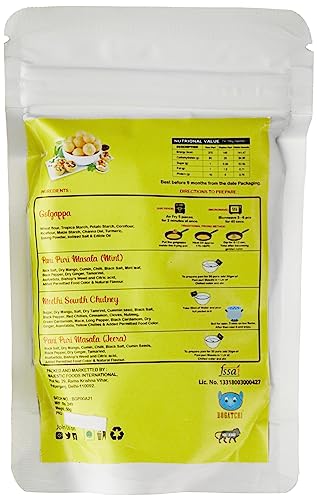 Image of BOGATCHI Pani puri kit - pani puri pellets + 2 pani powders and chutney | pani puri packet ready to eat | pani puri papad - Golgappe Packet Readymade |Golgappa Pani Poori Papad - Mini Kit - 2 x 50g
