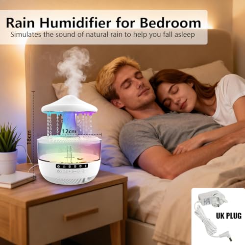 Humidificateur cascade 7 couleurs et diffuseur Bluetooth avec télécommande pour bureau - 3