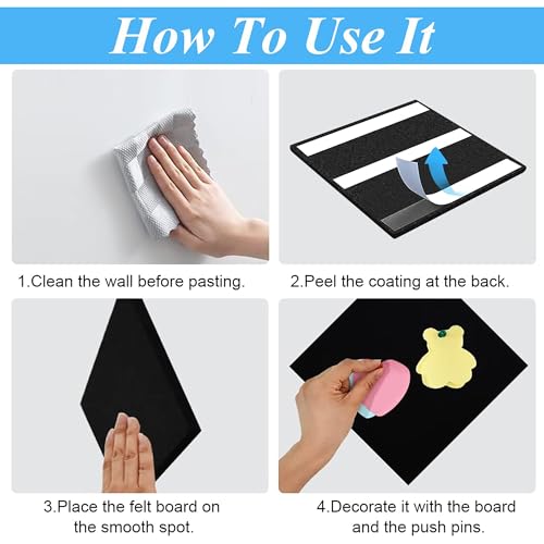 Image of Axmon Notice Board | Set of 8 | Self-Adhesive Bulletin Board for Wall | Vision Board for Manifestation | Message Board for Notes, Keys, Photos, Office, Kitchen, Home |