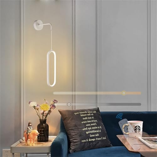 Aplique de pared LED regulable en aluminio blanco moderno de diseño largo