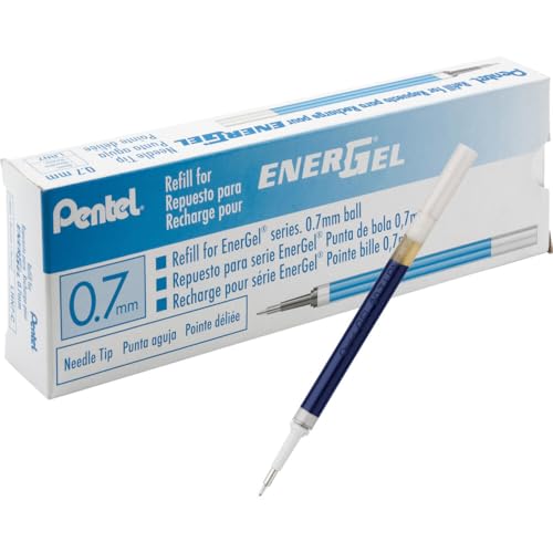 Image of Pentel EnerGel BL415 Roller Gel Pen & Refills Combo | Quick Drying & Smudge-Proof Ink | 0.5mm Smooth Metal Tip | Set Of 3 Pens & 5 LR5 Refills, Blue Ink