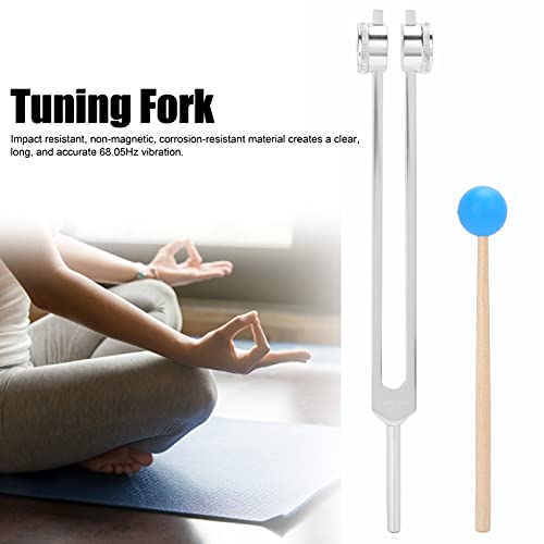 68.05Hz Tuning Fork Massage Therapy, Aluminum Alloy Massage Physiotherapy Tuning Fork Therapy Device with Wooden Hammer - Image 3