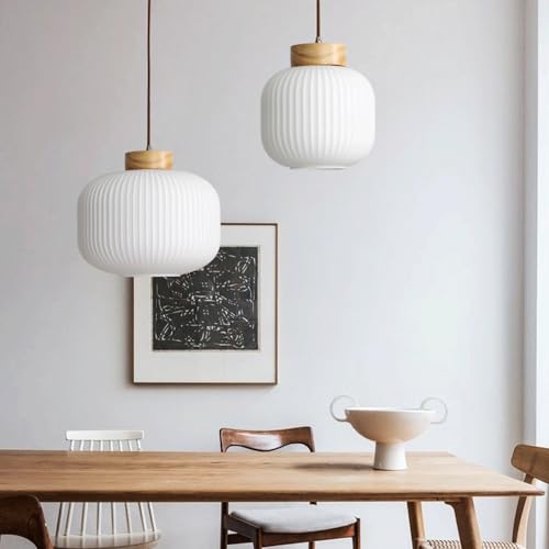 Lámpara colgante de cristal nórdica E27 con forma de farol para techo 3