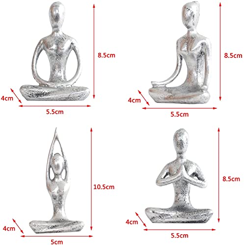 Set de 4 Figuras de Yoga en Resina para Decoración miniatura 3