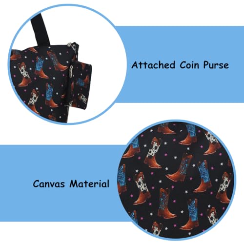 Image of NGIL Medium Top Zipper Closure Canvas Tote Bag with Attached Matching Coin Purse For Moms and Nurses