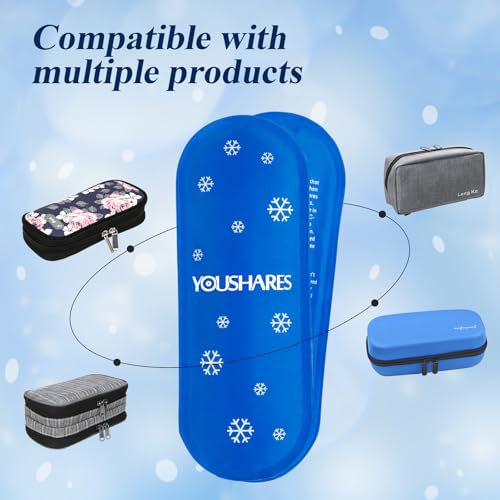 Image of YOUSHARES Diabetes Ice Packs for Diabetic Travel Case - TSA Approved Ice Packs for Insulin Cooler Travel Case, Mini Ice Packs Suitable for Most Insulated Medication Travel Bag(2 Packs)