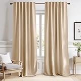 NICETOWN Window Treatment Elegant Curtains - (Biscotti Beige Color) 52 Width X 84, 1 Pair, Curtains and Drapes for Bedroom