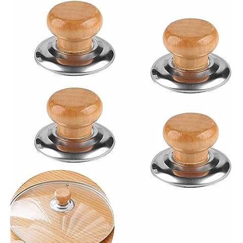 4 PCS Wooden Lid Knobs for Cookware Cover