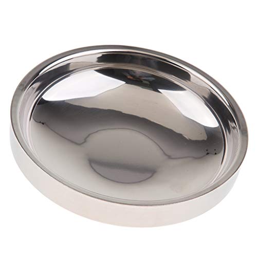 HomeDecTime Stainless Steel Double Wall Seasoning Dish Sauce Vinegar Dipping Bowl - Silver, 9cm