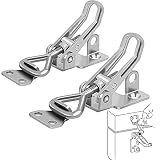 Loquet Bascule Acier Inoxydable, 2 Pièces à Bascule Métal, Fermeture Levier, Pas de Rouille, Fixation Solide, Pince pour Fixation et Serrage des Valises d'Armoires Porte