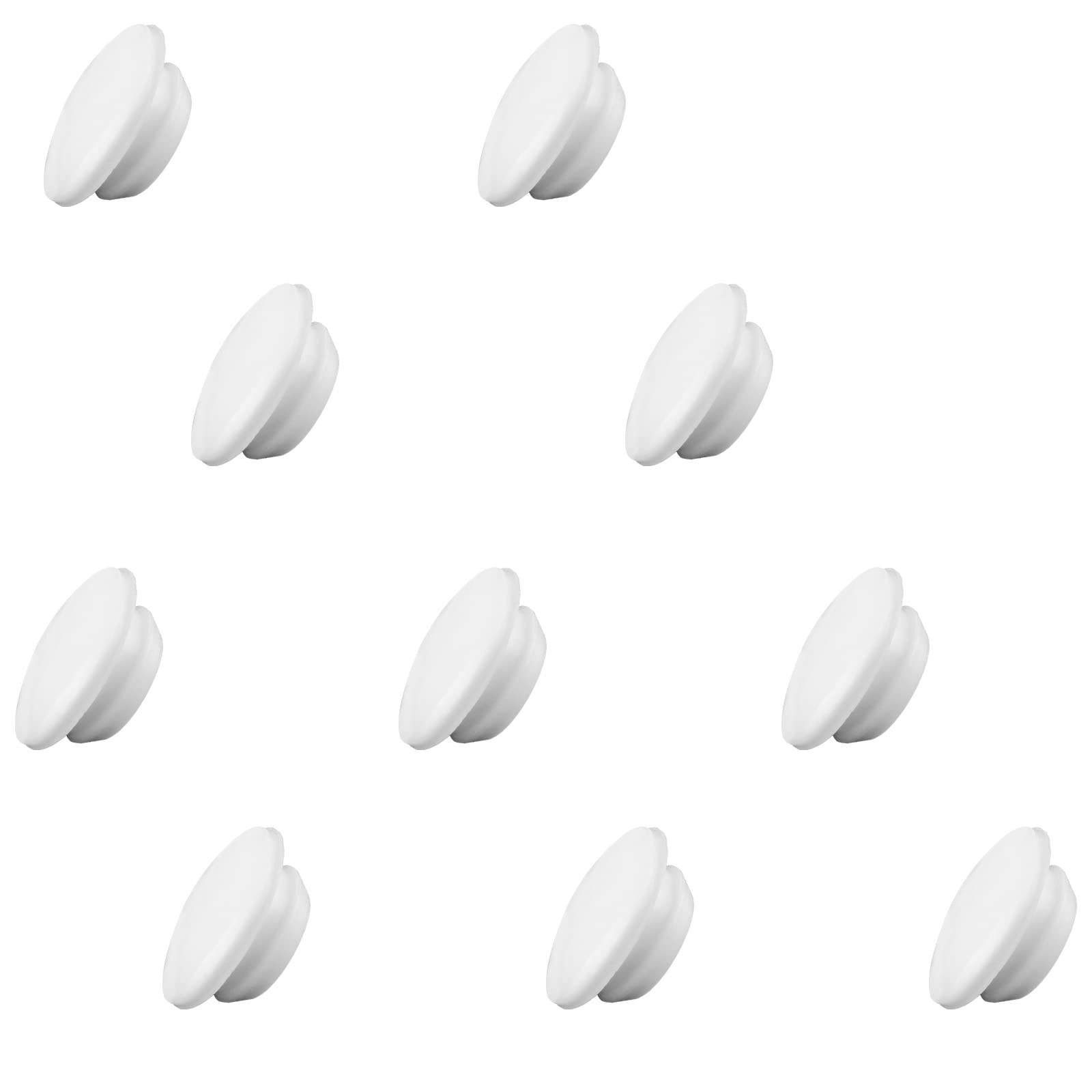 Suiwotin 10pcs 3/8 Inch (10mm) Hole Plug, White Button Plugs, Snap in Locking Hole Tube Plug Fit for 10mm-10.5mm Hole
