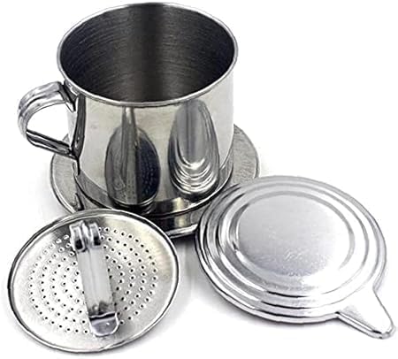 Silver Vietnamese Coffee Filter Stainless Steel Pot Drip Infuse Cup Brewing Teapot No Need Paper...