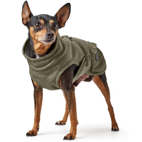 HUNTER Hundemantel UPPSALA TREND, für kalte Tage, wasser- & windabweisend, wärmend, Parka-Stil, modisch, trendig & rustikal, mit Baumwolle, gefüttert, waschbar, verstellbar, Farbe: khaki, Größe: 50