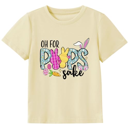 Image of Kids Easter Shirt Chick Short Sleeve Tee Tops for Toddler Girls Boys Easter Outfit Clothes 2-7 Years