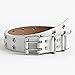 LPOQW Ceinture à Double œillet étoile Trous cloutés Ceinture de Jean réglable en Cuir PU Ceinture Punk pour Femmes Pantalons de Jean Ceinture d'halloween,Blanche
