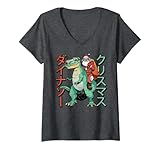 Photo Gallery donna japanese aesthetics - anime santa claus - otaku dinosaurs maglietta con collo a v Photo Gallery donna japanese aesthetics - anime santa claus - otaku dinosaurs maglietta con collo a v