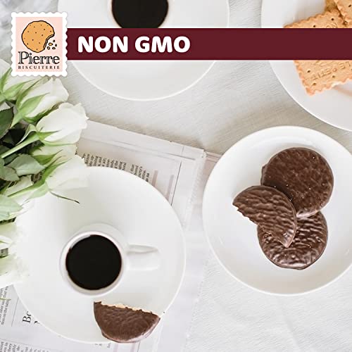 Pierre Biscuiterie French Butter Cookies Coated with Dark Chocolate 4.76 Ounce Box (Pack of 1)