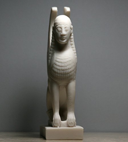Estatua de Esfinge con cabeza de mujer en mármol 17.5 cm miniatura 4