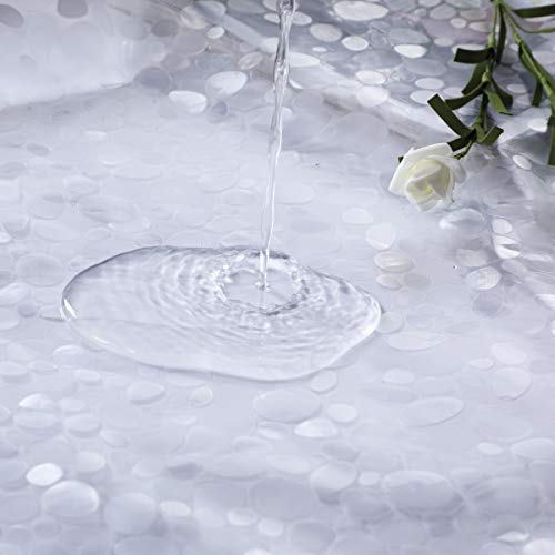 Image of Shower Curtain Liner 36x72 Inch, 3D EVA Translucent Heavy Duty Plastic Shower Curtain Sets for Bathroom, Pebble Print, Vinyl, Stall Size