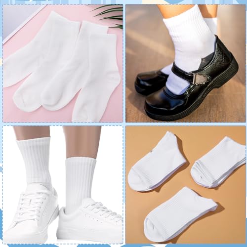 Lusofie Girls Crew Socks 8-10 Years Old 3 Pairs White Kids Socks For Boys Girls White Crew Socks Unisex Kids 8-10 Years Old Youth Boys Girls Soft 9-12 Years Kids Crew Socks4