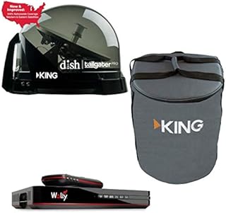 RV Wholesale Direct DTP4900 Dish Tailgater Satellite Bundle with Carry Bag & Wally - Premium Portable/Roof Mountable Satellite TV Antenna and Dish Wally HD Receiver and Carry Bag