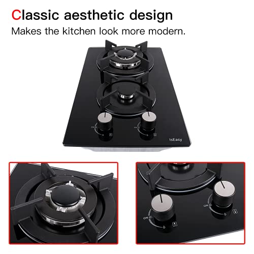 Tempered Glass Gas Cooktop, 12 In Gas Stove Top Gas Cooktop 2 Burners