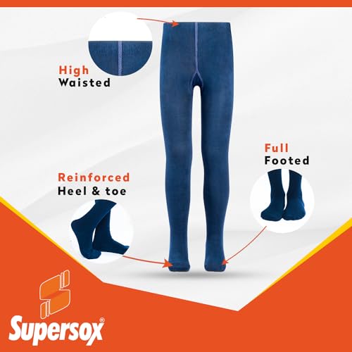 Image of Supersox Tights for Babies, Made with Breathable, Anti Odour & Moisture Absorbent Combed Cotton, Ideal for All Day Activity (Pack Of 1)
