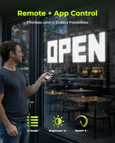 Image of 36 inchx12 inch Large LED Open Sign, Super Bright Open Signs for Business, Dimmable Big Open Sign for Storefront Window Bar Salon Cafes Retail Shops