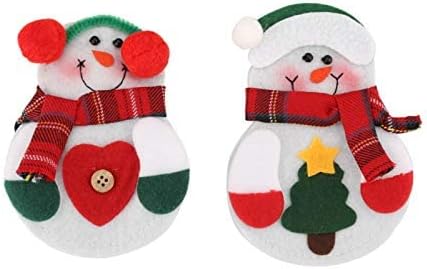 Christmas Cutlery Bags, Uten Knives and Forks Bag Decorative, Snowman Costume Cutlery Bag, Christmas Decoration, 6PCS