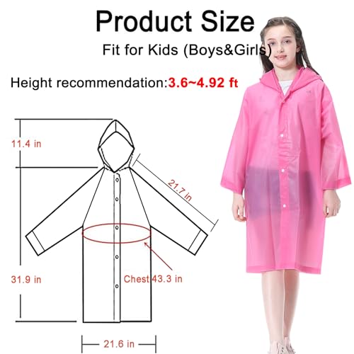 Image of Rain Ponchos Raincoats for Kids, 2 Packs Rain Coats Jacket Reusable with Hood for Boys Girls Disney Hiking Camping Outdoor