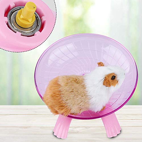 Hamsterwiel, kunststof Doorschijnend Hamster Oefenwiel Stille spinner Oefening Loopwiel Hamster Looprol Vliegende schotel voor chinchilla's Gerbils Guinee(pink) - Image 5
