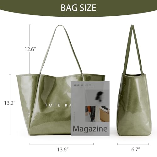 Image of KALIDI PVC Tote Women Weekender Bag Large Shopper Handbag Oversize Shoulder Travel Purse