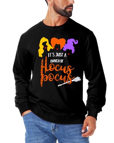 Mens Halloween Long Sleeve TShirt Witch Ghost Sweatshirt Pumpkin Festival Party Costume Top