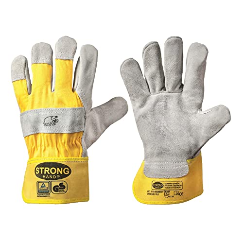 stronghand Gants de travail professionnels en croûte de cuir de vachette – Tailles 8 à 12