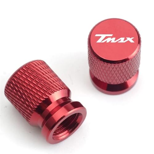 Valve de pneu moto Yamaha TMAX en alu CNC anodisé rouge look premium et durable
